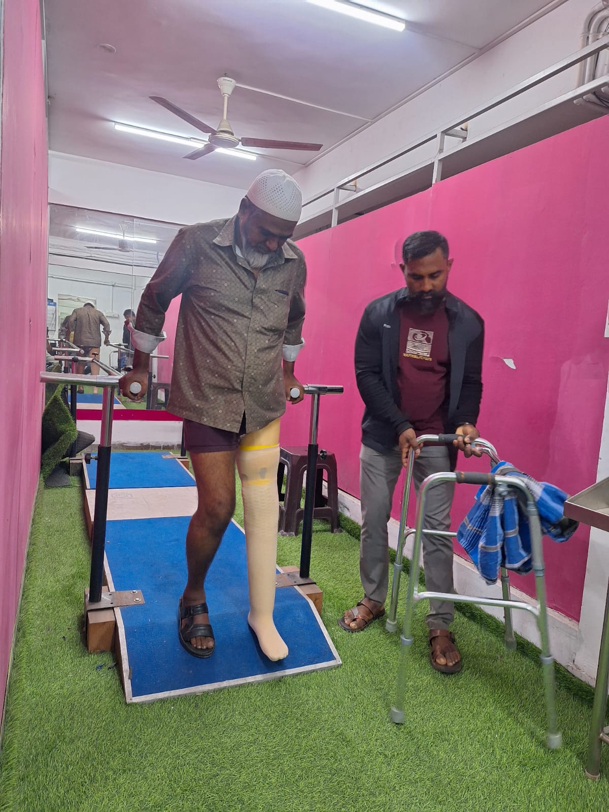 Advanced Artificial Limb Being Fitted